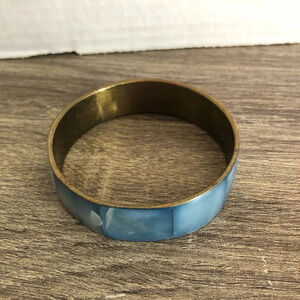 Vtg Brass and Shell Bangle